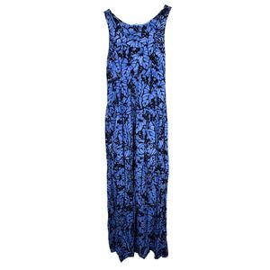 Blue Ginger Midi Dress Sleeveless Floral Casual Summer Sun Dress Blue Size‎ XS